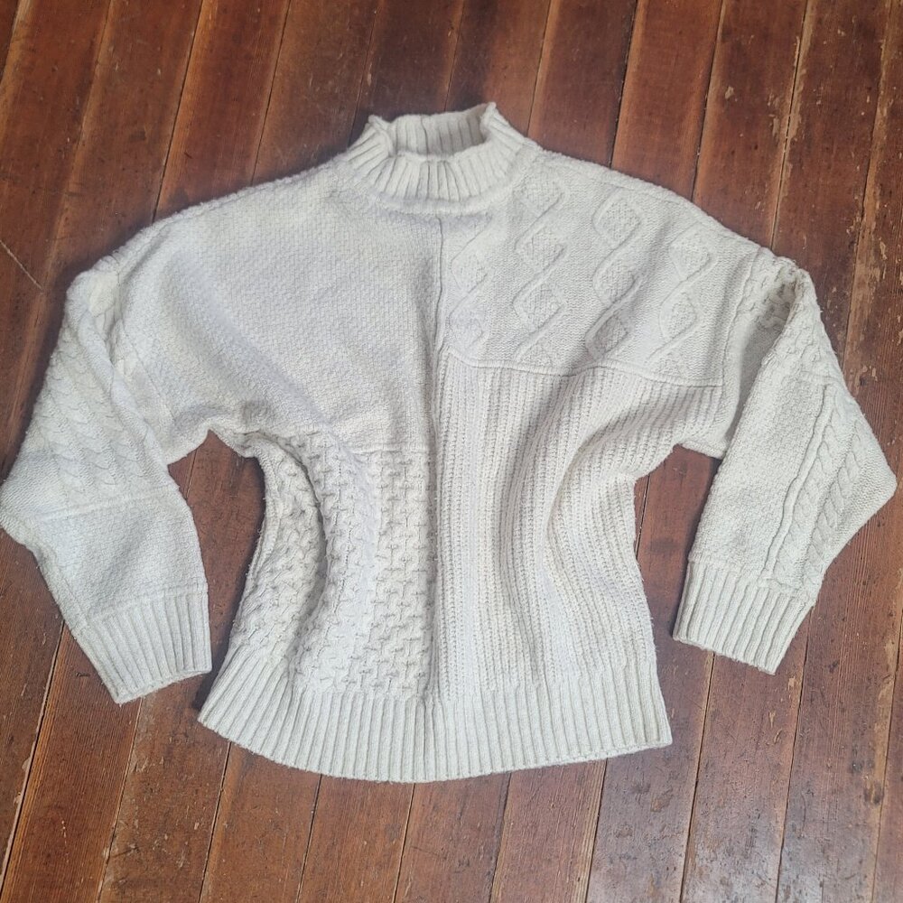 American Eagle mock neck knit sweater - fisherman style - Size Large